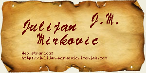 Julijan Mirković vizit kartica
